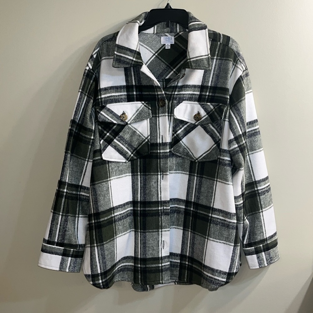 Shacket. Flannel Button Down Warm Jacket. Top. Ne… - image 1